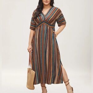 BloomChic Multicolor Striped Maxi Dress
